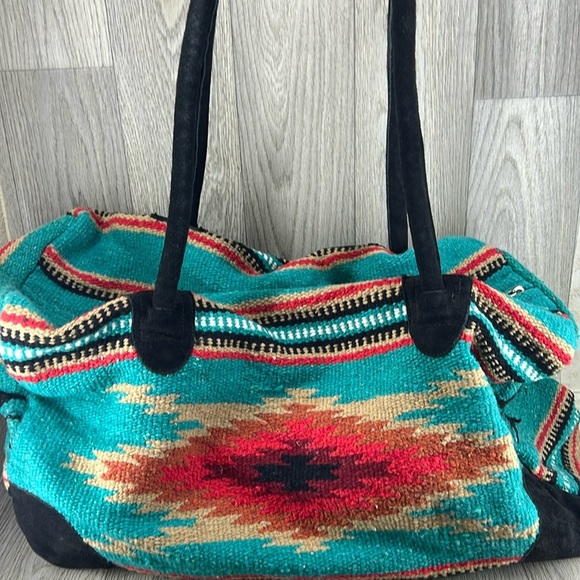 Travel Bag in bohemian beautiful Southwestern blanket fabrics - Picture 2 of 6